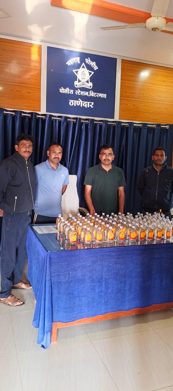 सोईट शिवरतून अवैध दारू साठा जप्त बिटरगाव पोलीस स्टेशनची कामगिरी